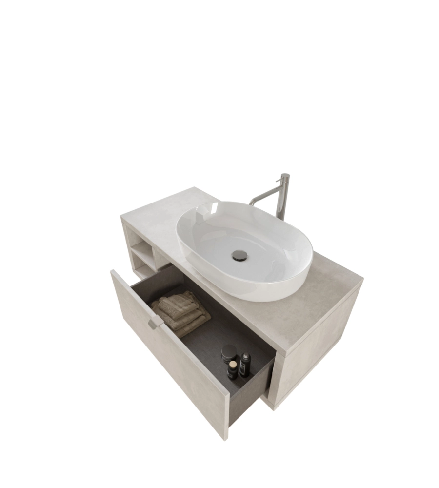 MOBILE BAGNO "TINTORETTO" GRIGIO CHIARO, 110 CM